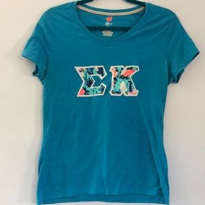 Sigma Kappa Blue Letters T-shirt
